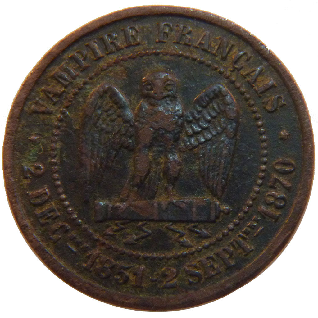 FRANCE, 5 Centimes, 1870, EF(40-45), Bronze, 7.50