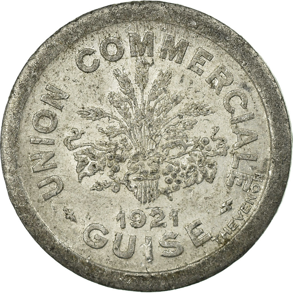Munten, Frankrijk, Union Commerciale, Guise, 5 Centimes, 1921, ZF+, Aluminium