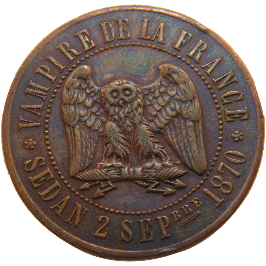 FRANCE, 10 Centimes, 1870, AU(50-53), Bronze, 11.80