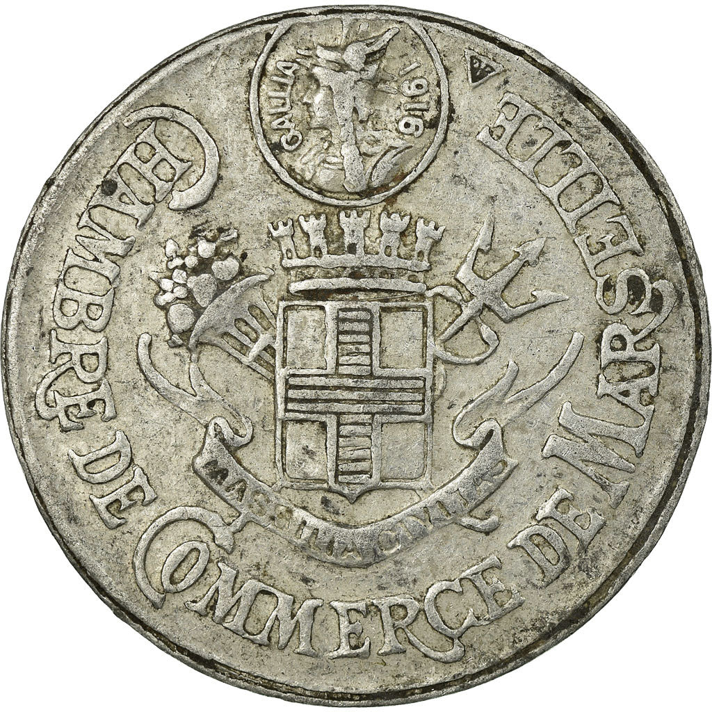 Coin, France, Chambre de Commerce, Marseille, 10 Centimes, 1916, EF(40-45)