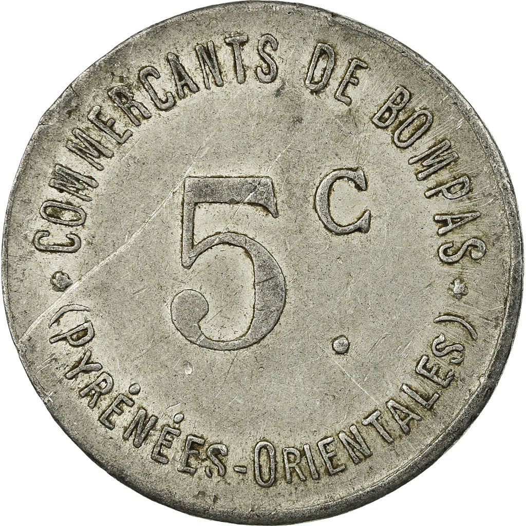 Coin, France, Commerçants de Bompas, Bompas, 5 Centimes, EF(40-45), Aluminium