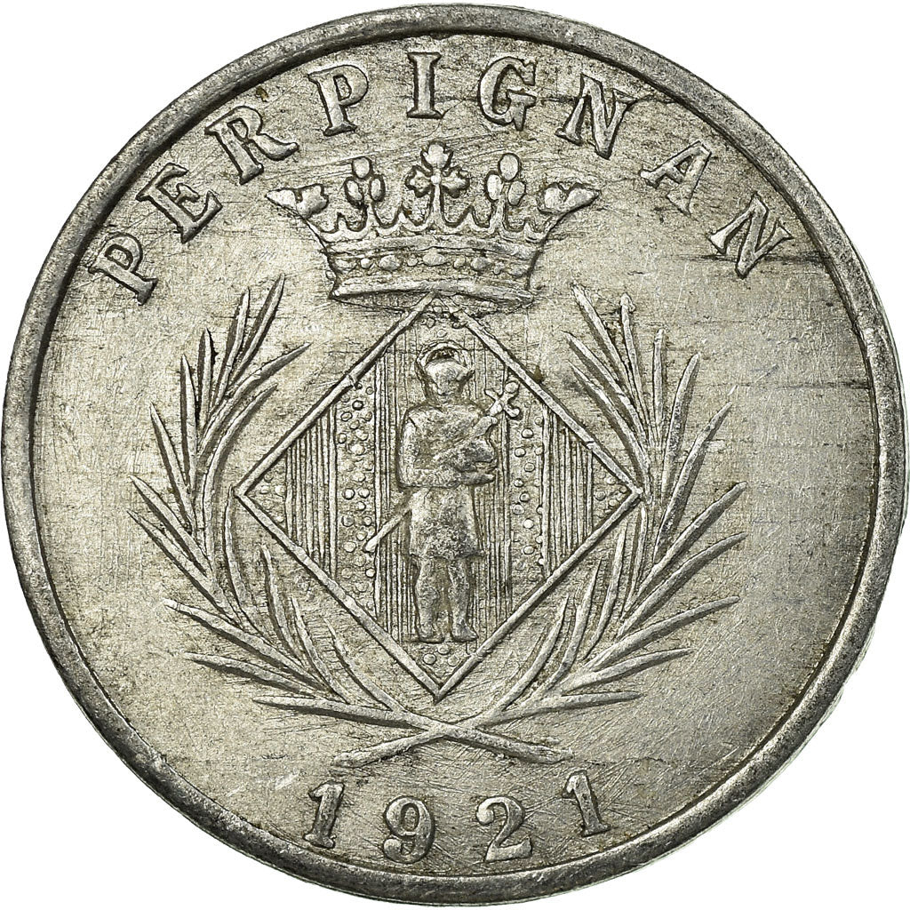 Coin, France, Chambre Syndicale des Commerçants, Perpignan, 5 Centimes, 1921