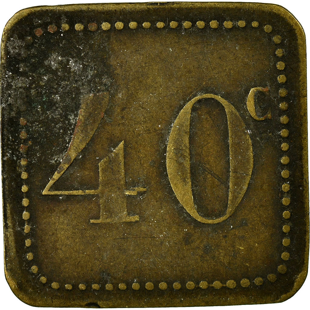 Coin, France, Union des Commerçants, Montagnac, 40 Centimes, EF(40-45), Brass