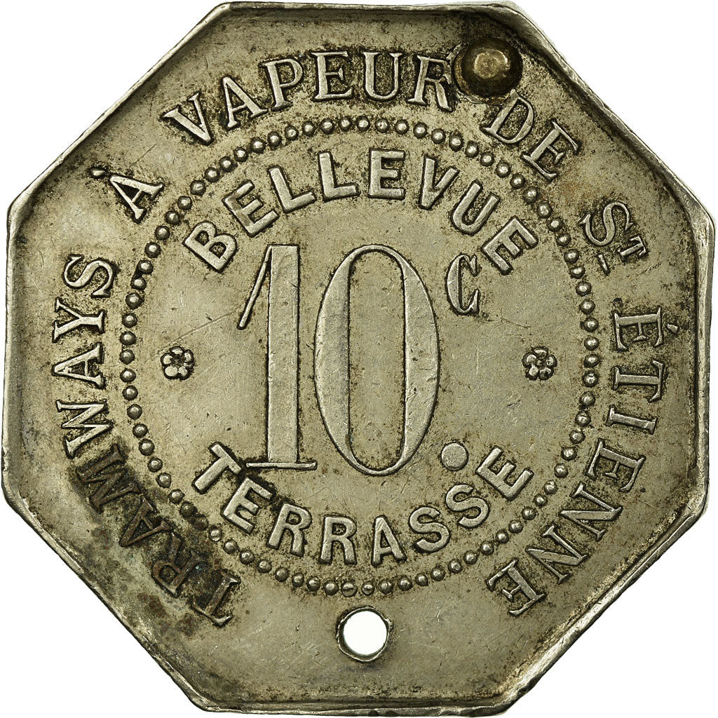 Munten, Frankrijk, Tramways à vapeur, Saint-Etienne, 10 Centimes, ZF