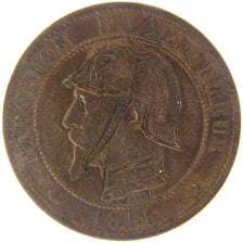 FRANCE, 10 Centimes, 1870, EF(40-45), Bronze, 10.00