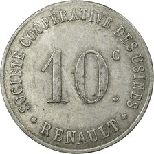 Coin, France, Soc. Coop. des Usines Renault, Boulogne-Billancourt, 10 Centimes