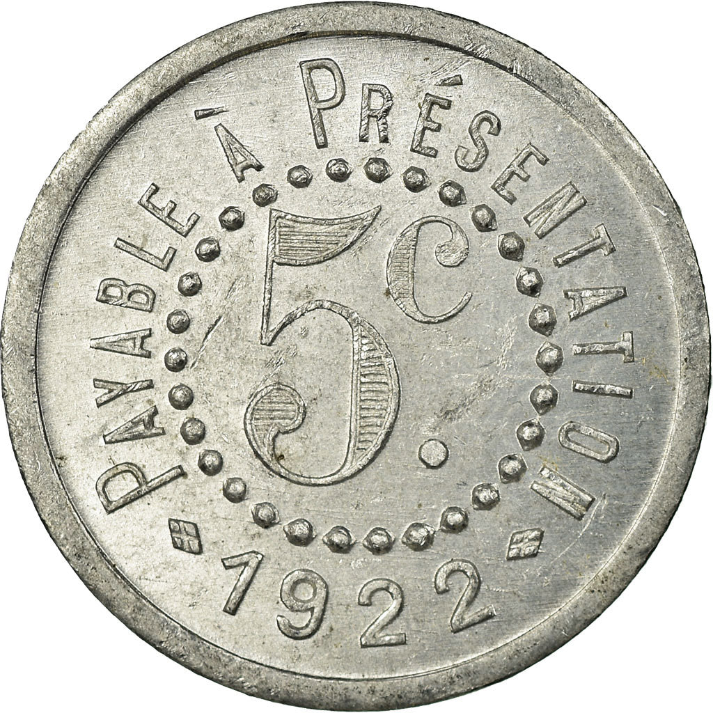 Moneta, Francia, Galeries Modernes, G. PEYRIERE, Réalmont, 5 Centimes, 1922