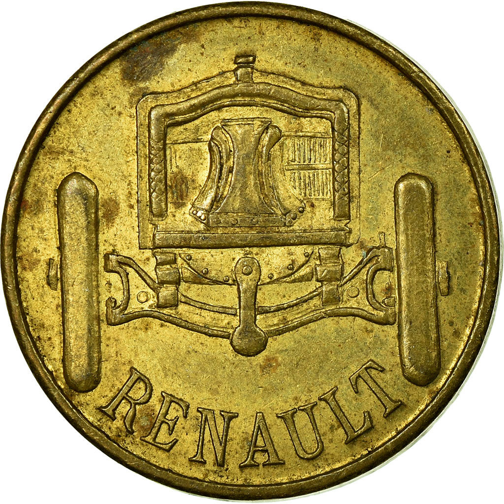 Coin, France, Renault, Boulogne-Billancourt, 25 Centimes, AU(50-53), Brass