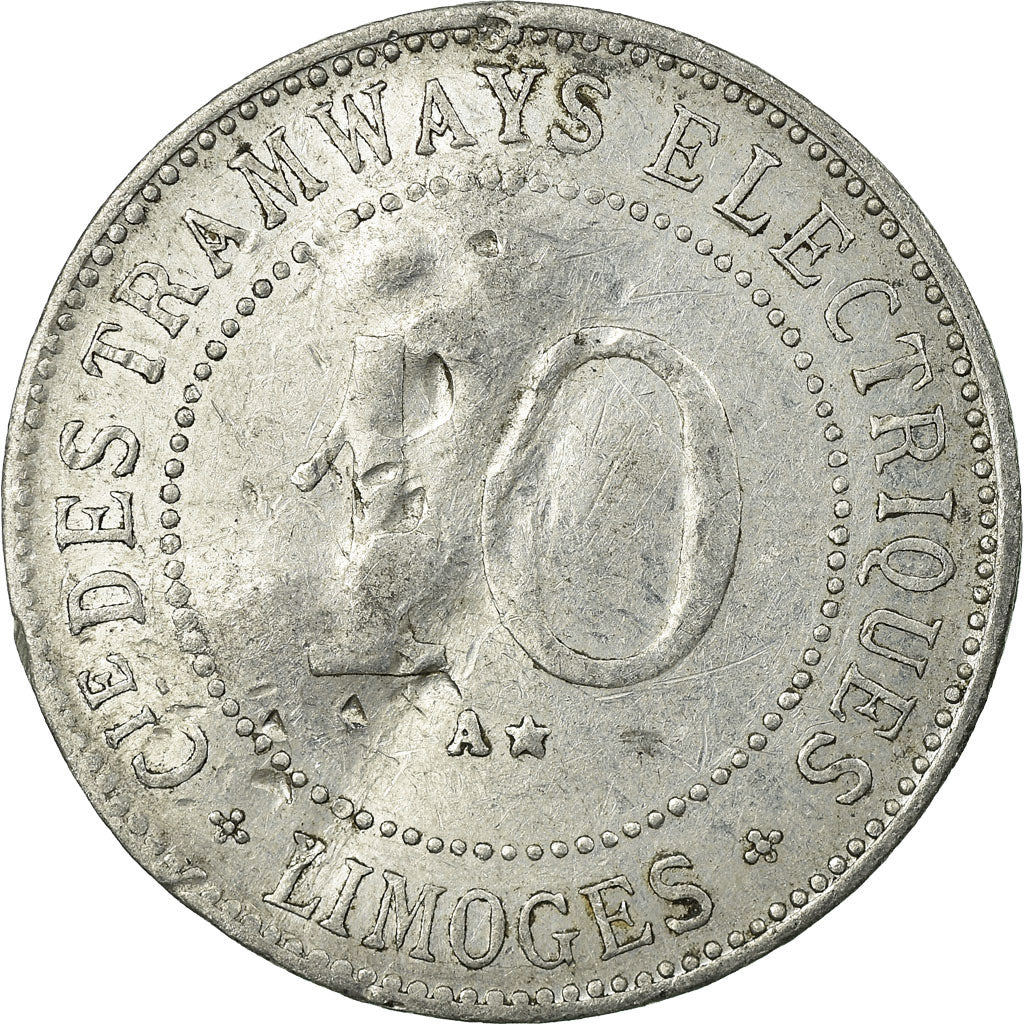 Coin, France, Compagnie des Tramways Electriques, Limoges, 10 Centimes