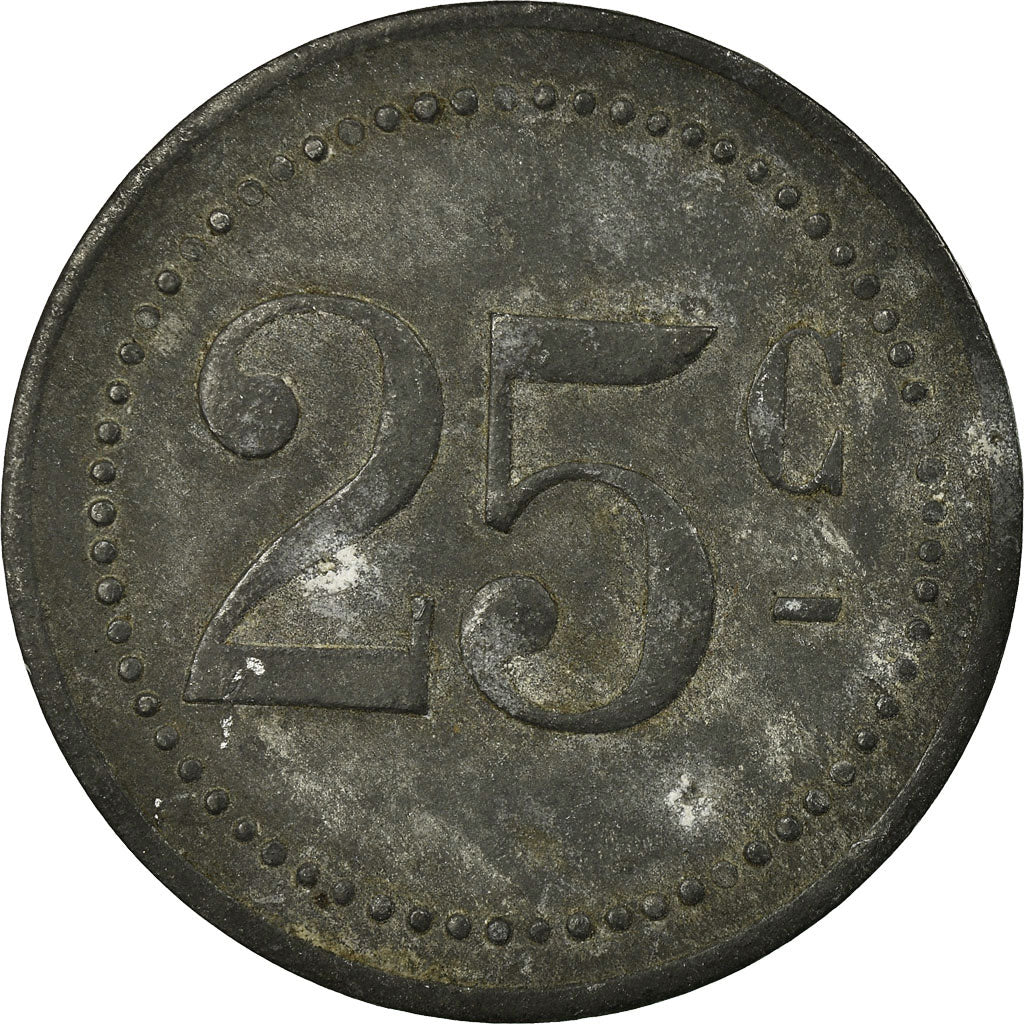 Moeda, França, Crécy-en-Brie, Crécy-la-Chapelle, 25 Centimes, EF(40-45)