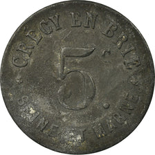 Münze, Frankreich, Crécy-en-Brie, Crécy-la-Chapelle, 5 Centimes, SS, Zinc