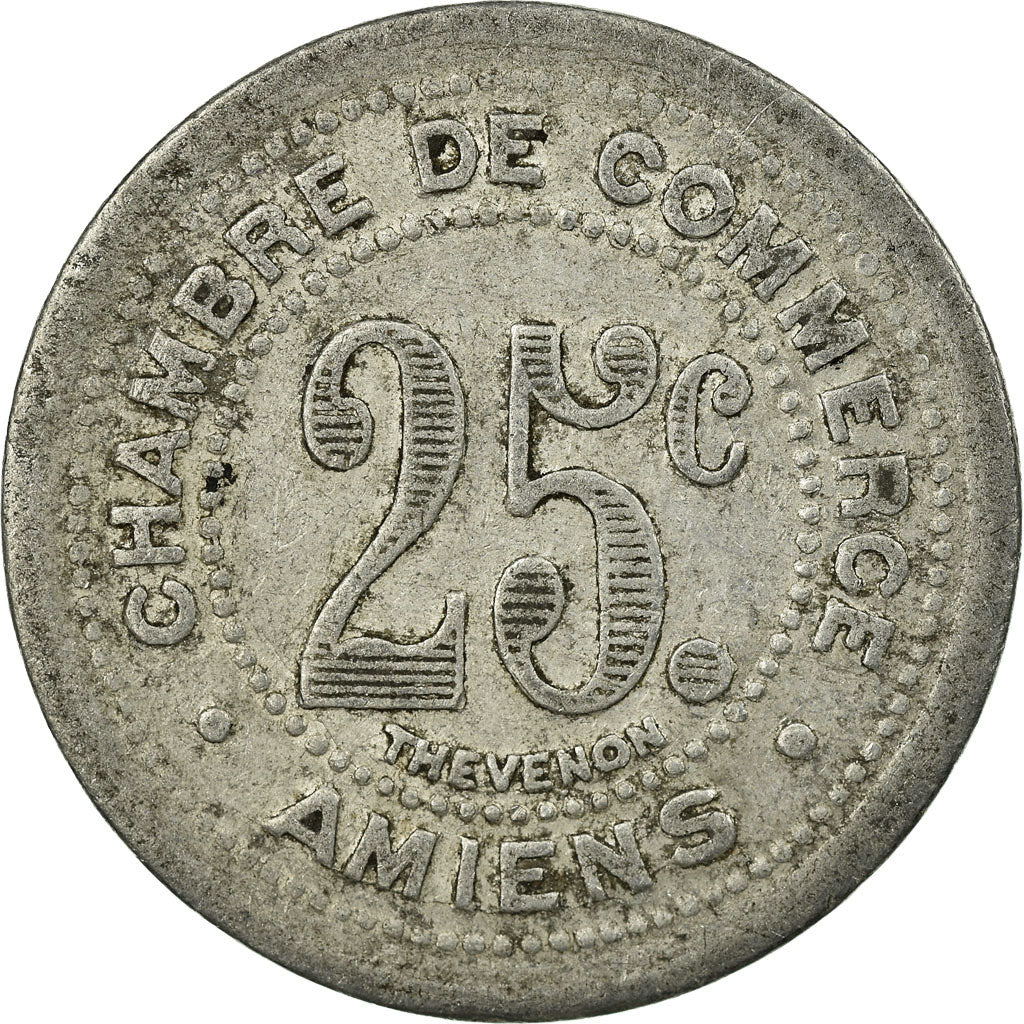 Coin, France, Chambre de Commerce, Amiens, 25 Centimes, 1921, VF(30-35)