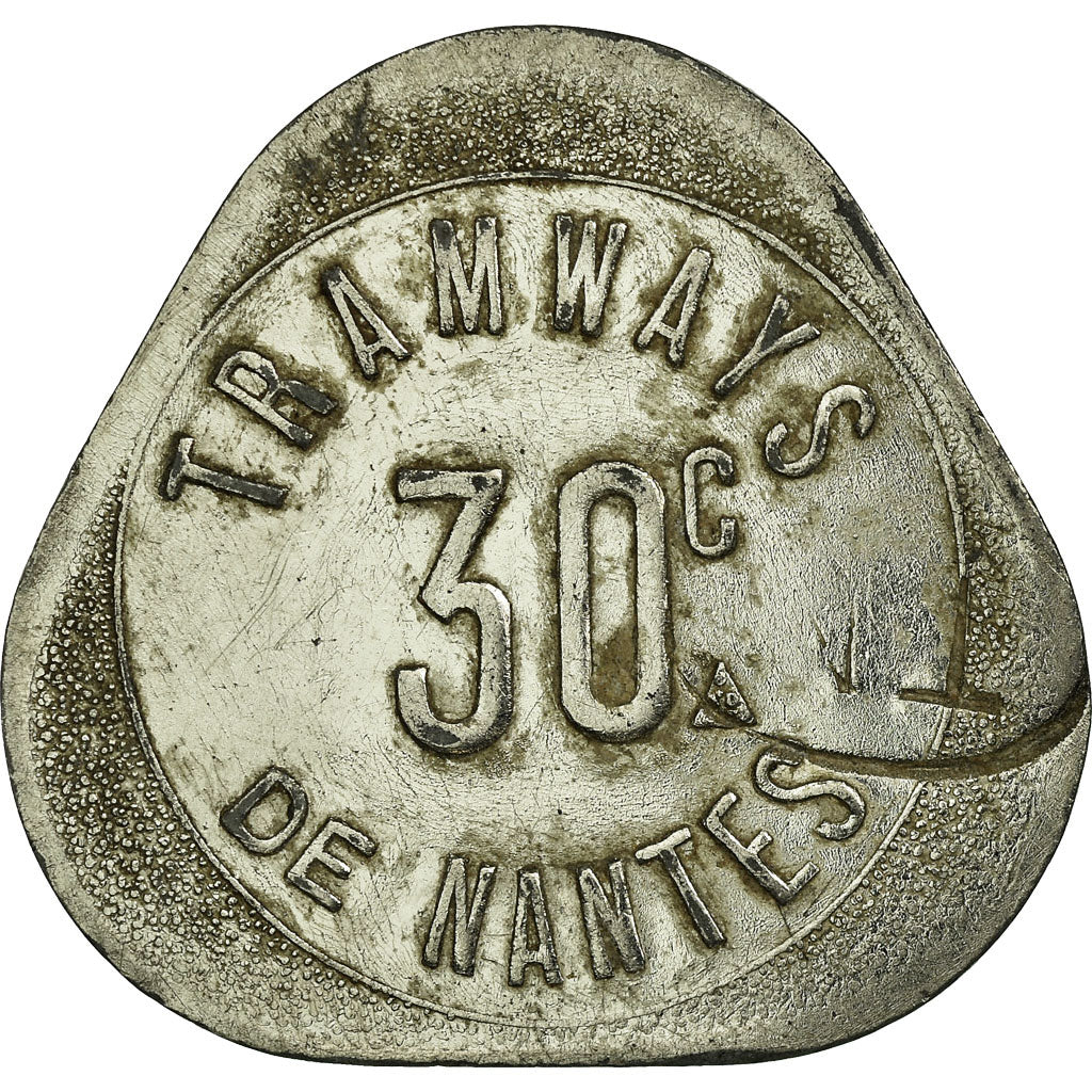 Coin, France, Tramways, Nantes, 30 Centimes, EF(40-45), Nickel plated zinc