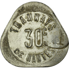 Coin, France, Tramways, Nantes, 30 Centimes, EF(40-45), Nickel plated zinc
