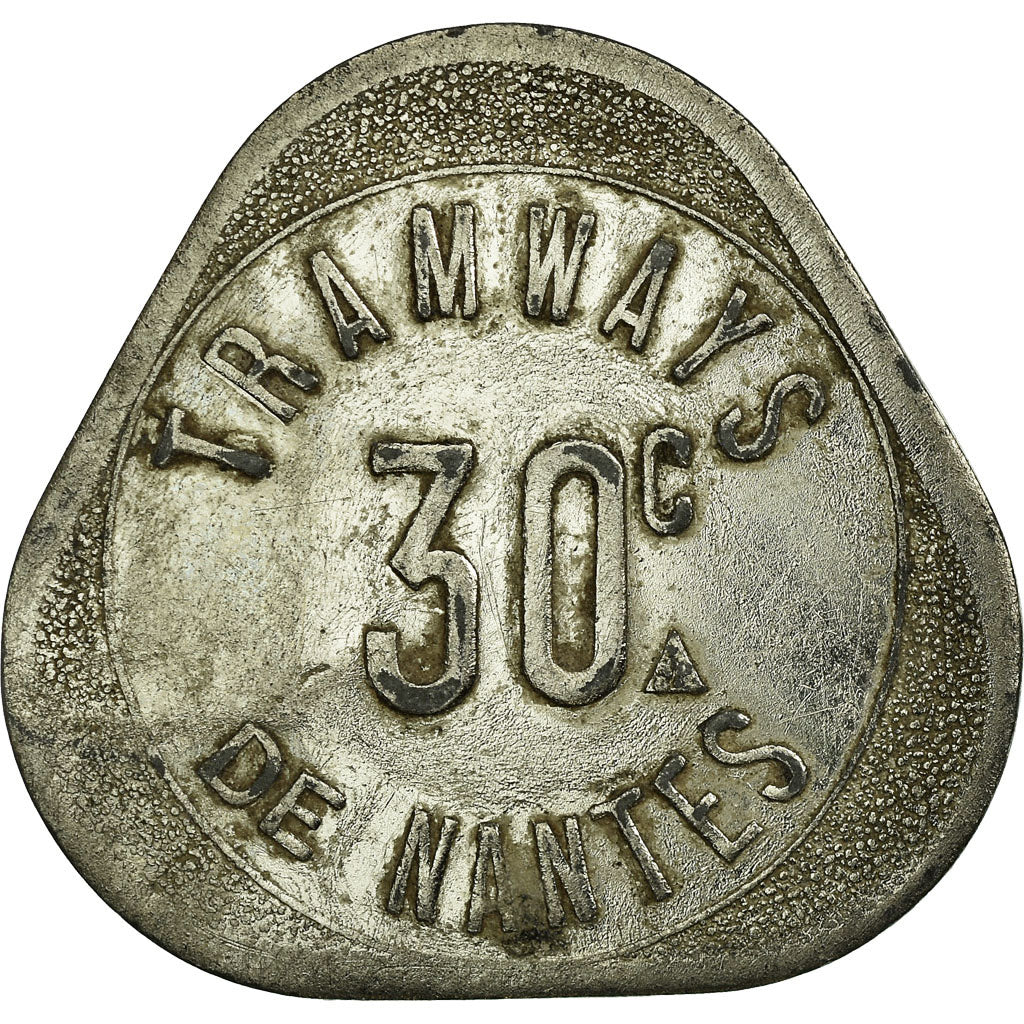 Coin, France, Tramways, Nantes, 30 Centimes, EF(40-45), Nickel plated zinc