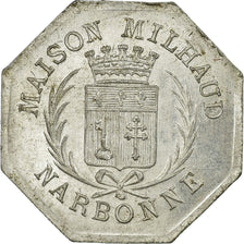 Coin, France, Maison MILHAUD, Narbonne, 10 Centimes, 1917, MS(60-62), Aluminium