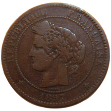 Coin, France, Cérès, 10 Centimes, 1897, Paris, VF(30-35), Bronze, Gadoury:265a