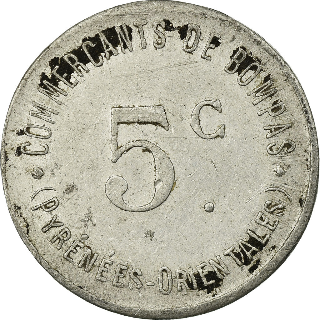 Coin, France, Commerçants de Bompas, Bompas, 5 Centimes, EF(40-45), Aluminium