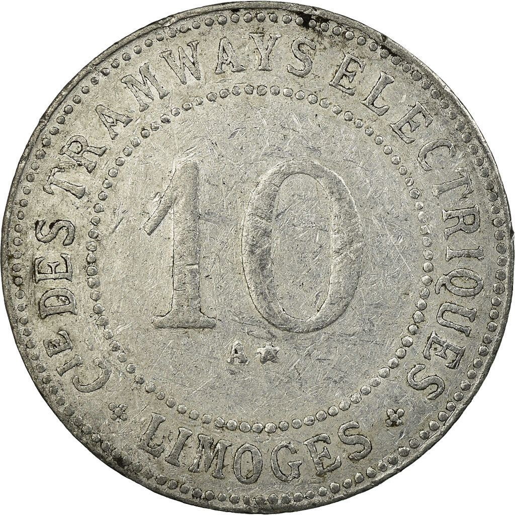 Coin, France, Compagnie des Tramways Electriques, Limoges, 10 Centimes