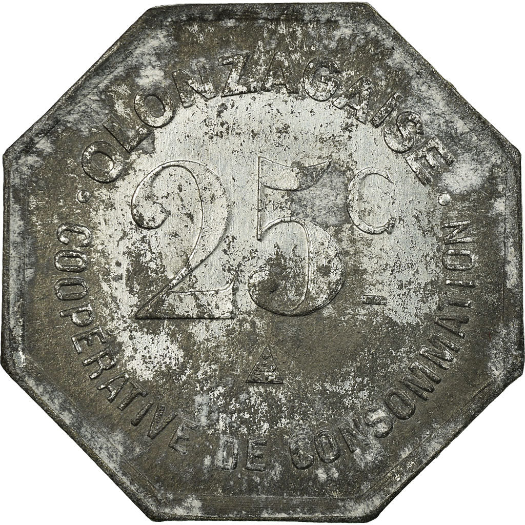 Coin, France, Coopérative de Consommation, Olonzac, 25 Centimes, 1918