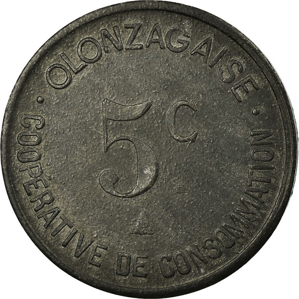 Coin, France, Coopérative de Consommation, Olonzac, 5 Centimes, 1918