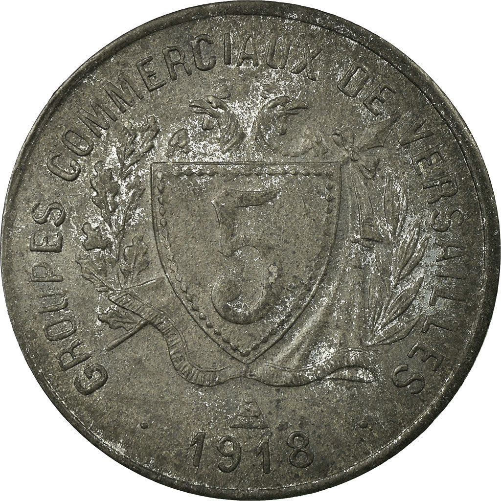 Moeda, França, Groupes Commerciaux, Versailles, 5 Centimes, 1918, AU(50-53)