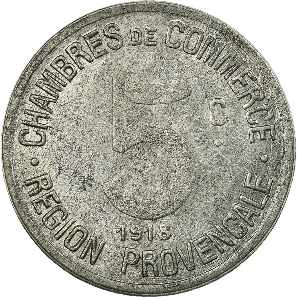 Coin, France, Chambres de Commerce de la Région Provençale, 5 Centimes, 1918