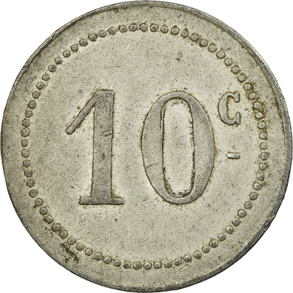Coin, Algeria, Chambre de Commerce, Bône, 10 Centimes, EF(40-45), Aluminium