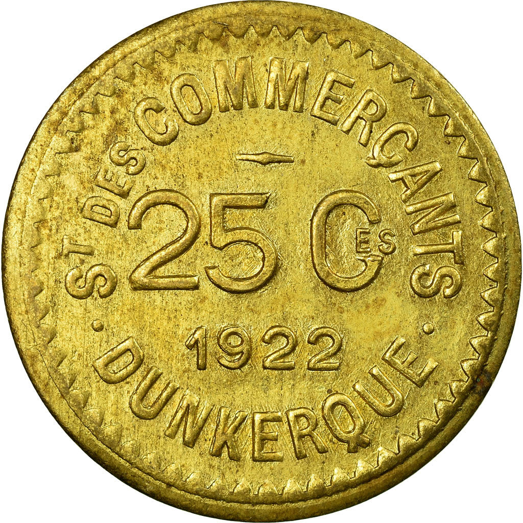 Coin, France, Société des Commerçants, Dunkerque, 25 Centimes, 1922