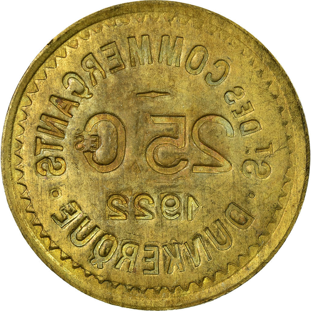 Coin, France, Société des Commerçants, Dunkerque, 25 Centimes, 1922