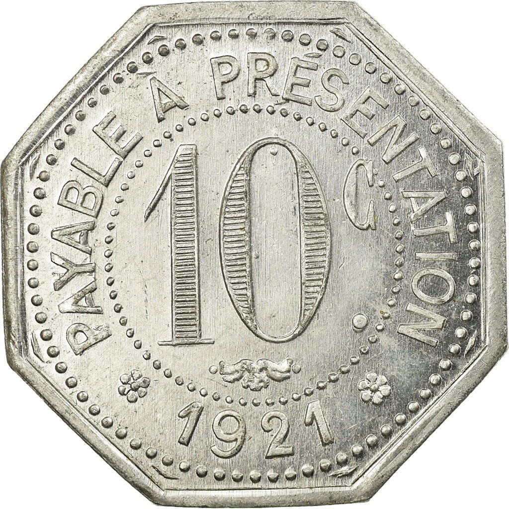 Coin, France, Etablissements OSSART, Montpellier, 10 Centimes, 1921, MS(63)