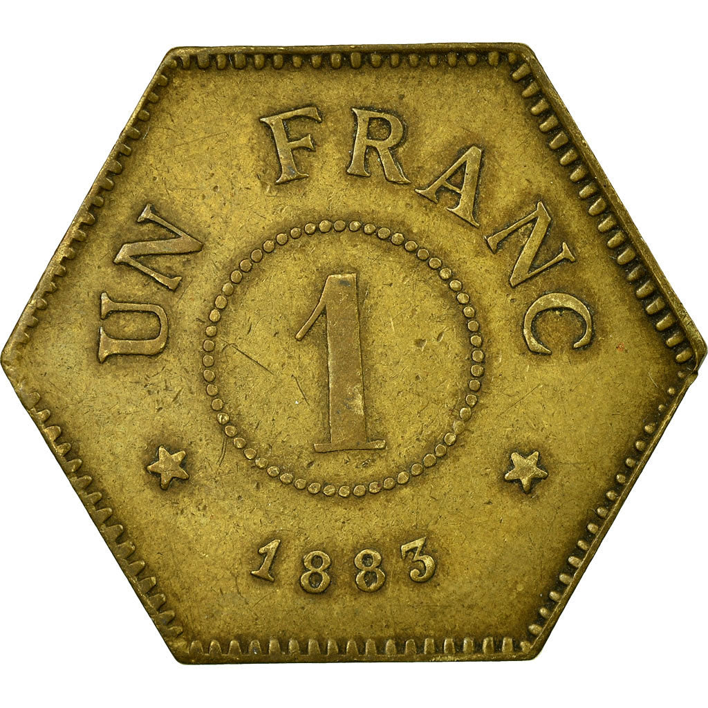 Moneta, Francia, Aciéries de Longwy, Hôtel Economat, Longwy, 1 Franc, 1883