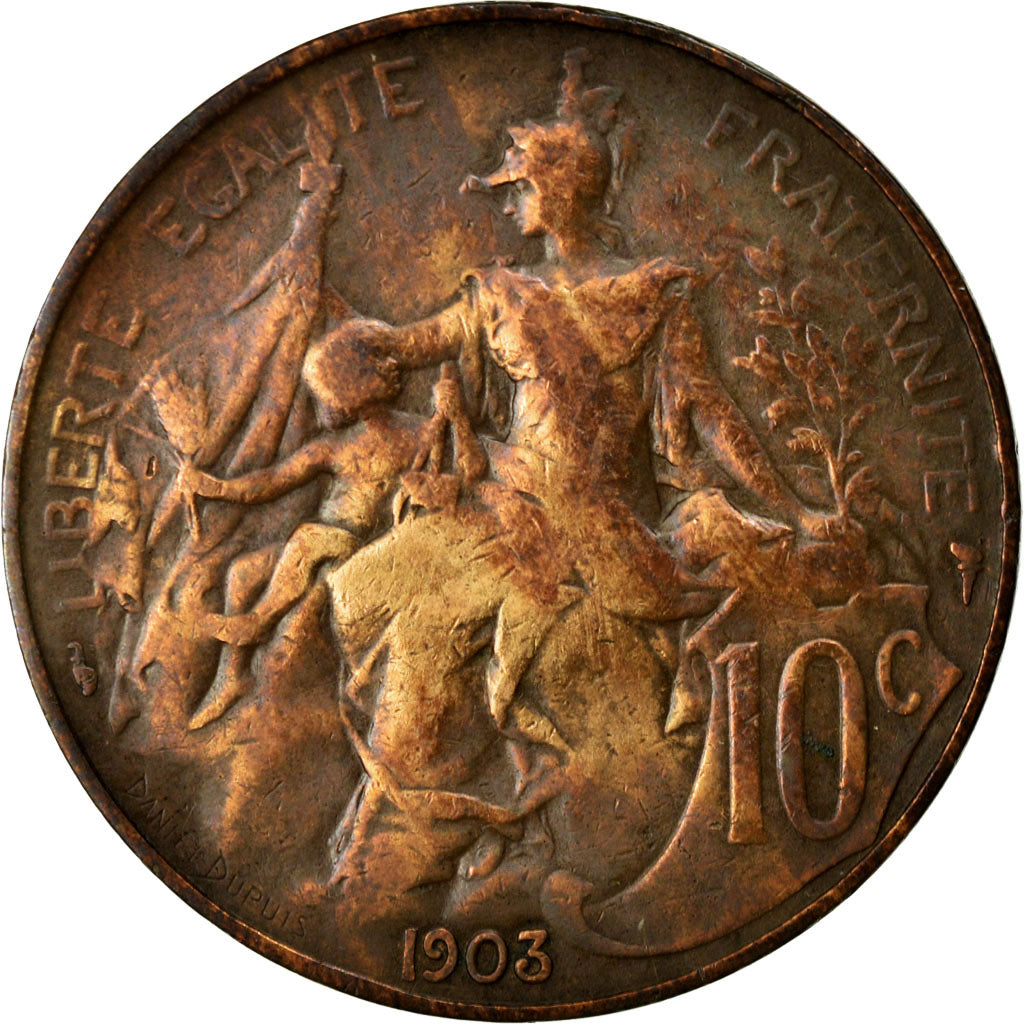 Coin, France, Dupuis, 10 Centimes, 1903, Paris, VF(30-35), Bronze, KM:843