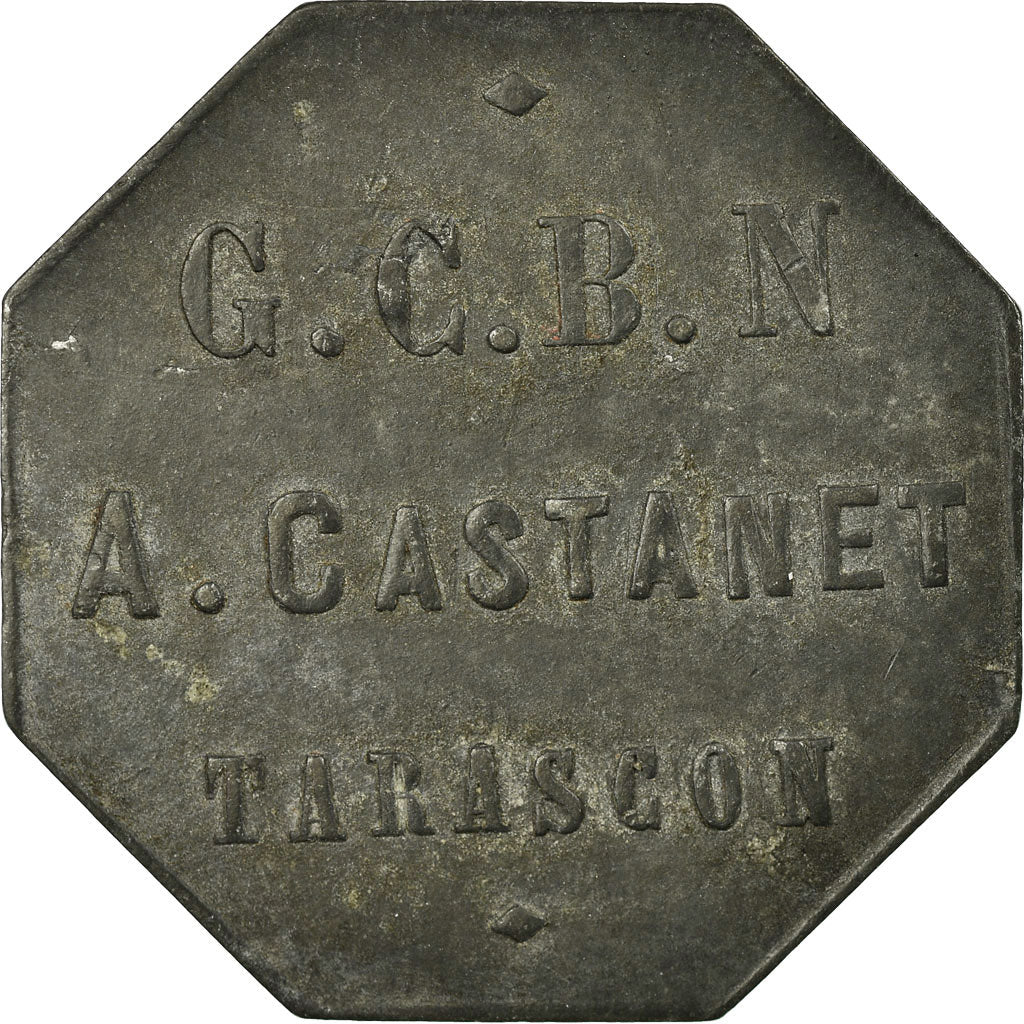 Coin, France, G.C.B.N, A. CASTANET, Tarascon, 10 Centimes, EF(40-45), Zinc
