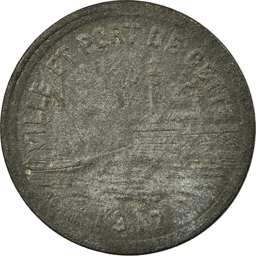Munten, Frankrijk, Ville et Port de Cette, Sète, 5 Centimes, 1917, ZF, Zinc