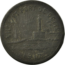 Moneda, Francia, Ville et Port de Cette, Sète, 10 Centimes, 1917, BC+, Cinc