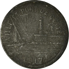 Moneta, Francia, Ville et Port de Cette, Sète, 10 Centimes, 1917, MB+, Zinco