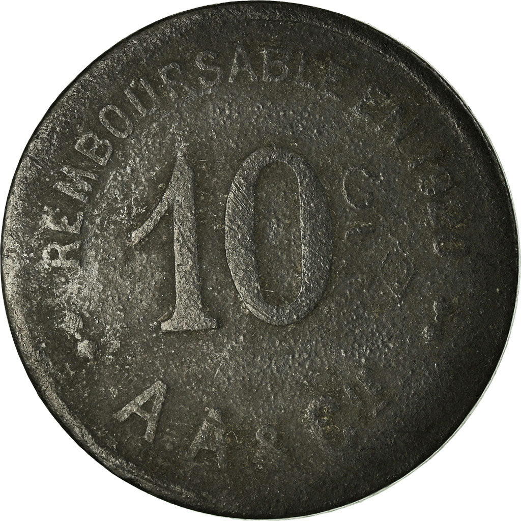 Moneta, Francia, Ville et Port de Cette, Sète, 10 Centimes, 1917, MB+, Zinco