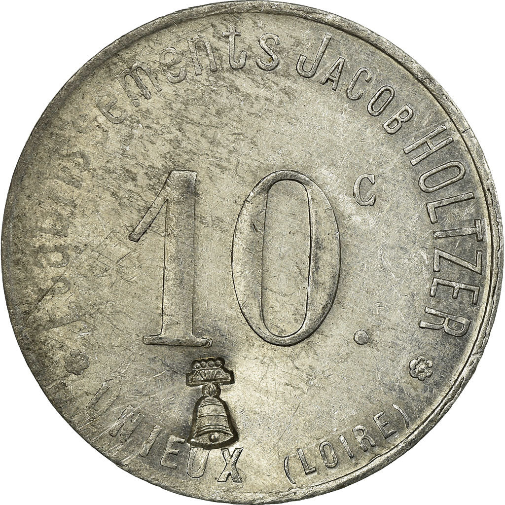 Moneda, Francia, Etablissements Jacob HOLTZER, Unieux, 10 Centimes, MBC