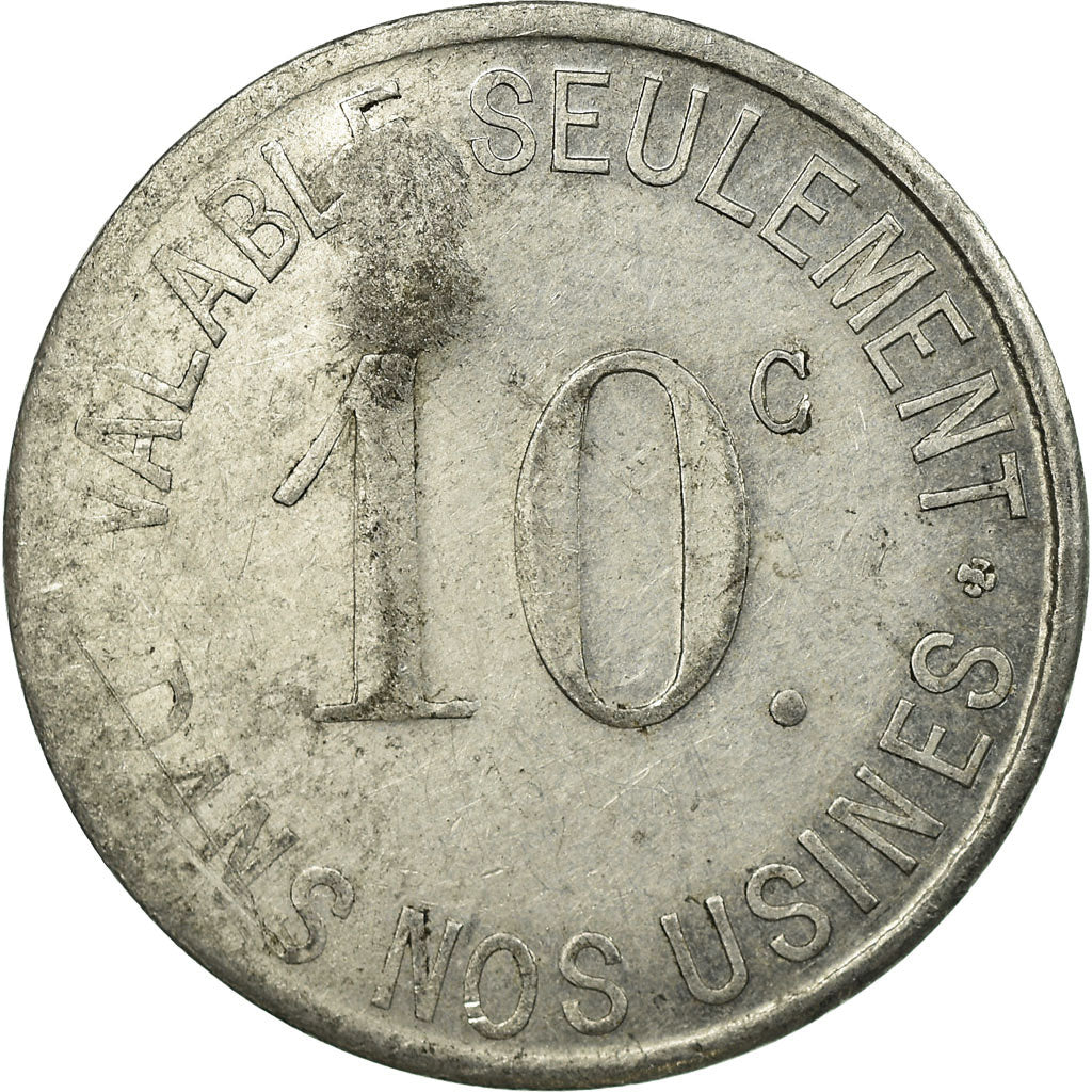 Moneda, Francia, Etablissements Jacob HOLTZER, Unieux, 10 Centimes, MBC
