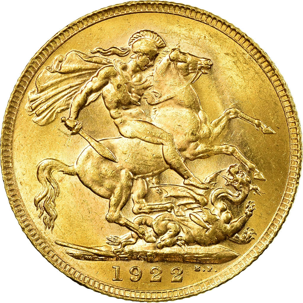 Coin, Australia, George V, Sovereign, 1922, Perth, MS(63), Gold, KM:29
