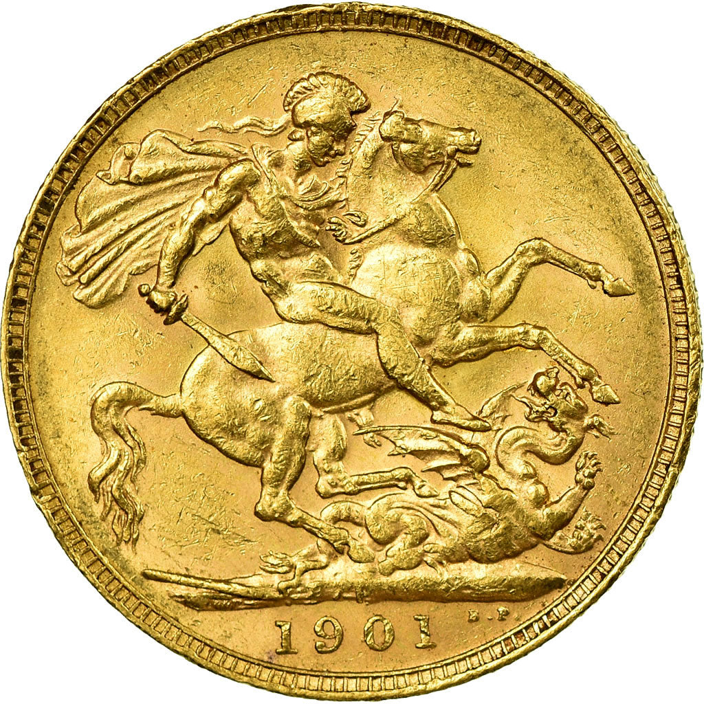 Coin, Australia, Victoria, Sovereign, 1901, Perth, AU(50-53), Gold, KM:13