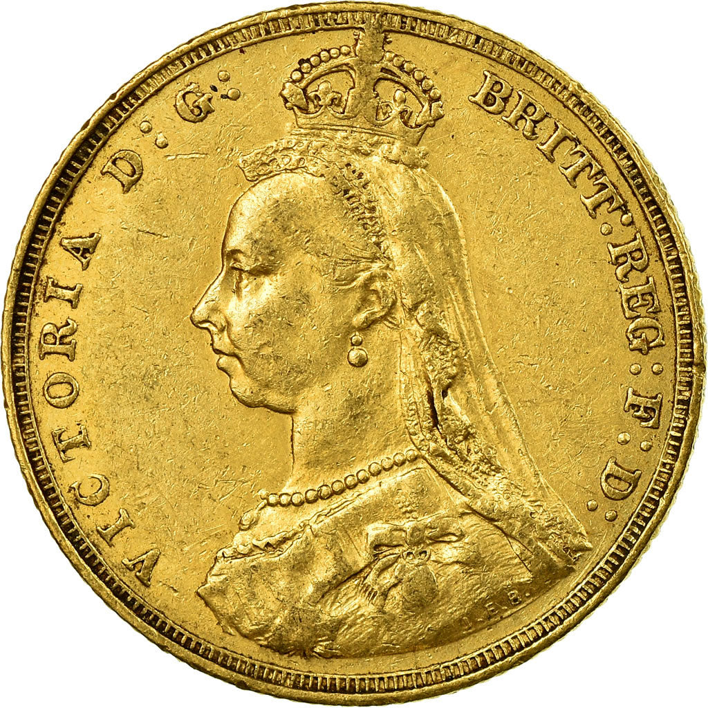 Moneta, Australia, Victoria, Sovereign, 1887, Melbourne, BB, Oro, KM:10