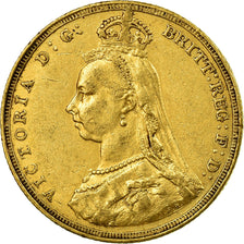 Moneta, Australia, Victoria, Sovereign, 1887, Melbourne, BB, Oro, KM:10