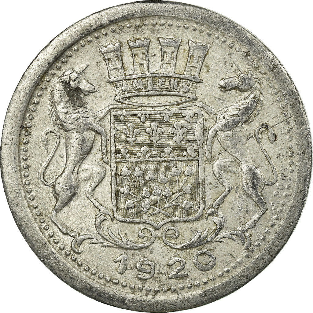 Munten, Frankrijk, Chambre de Commerce, Amiens, 10 Centimes, 1920, ZF