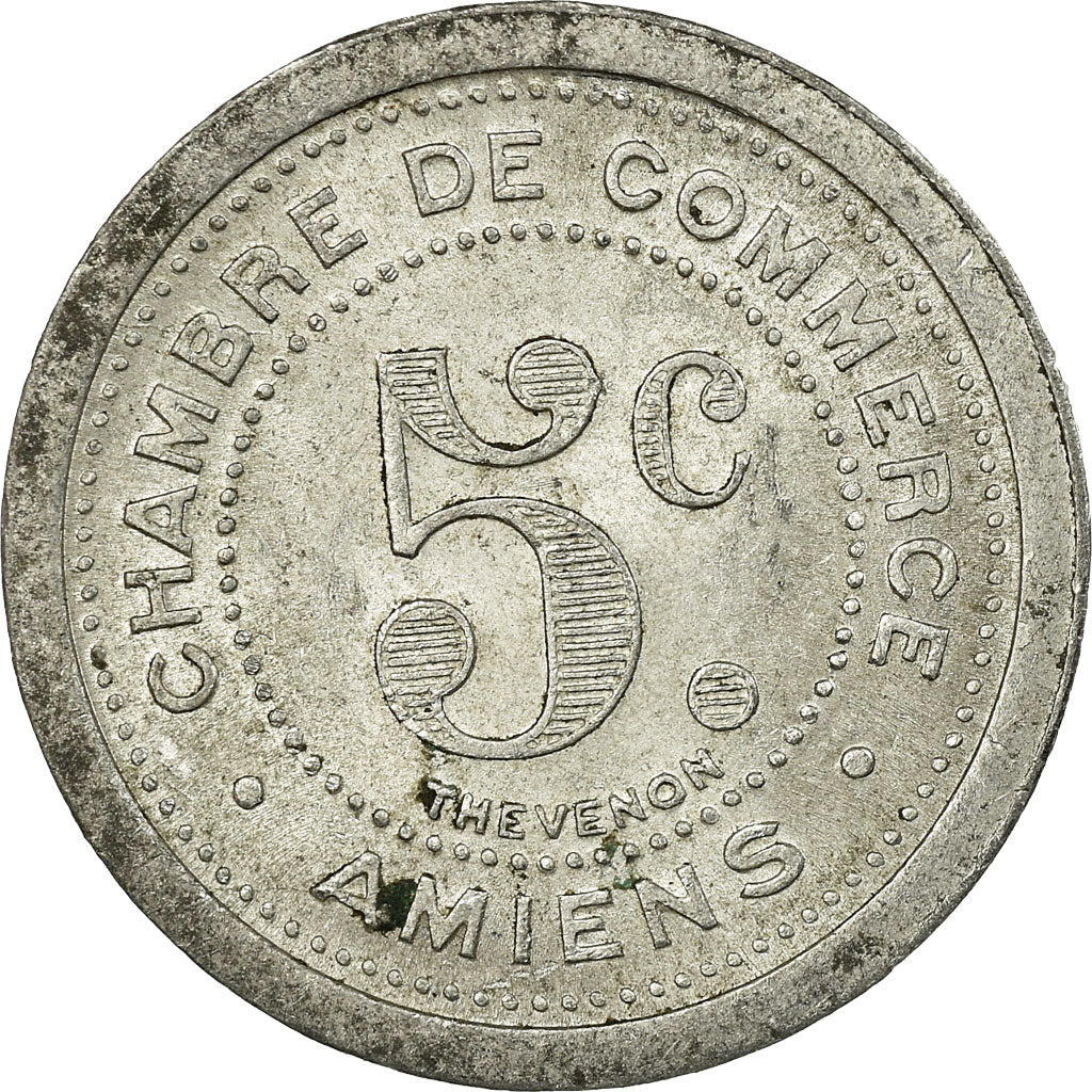 Moeda, França, Chambre de Commerce, Amiens, 5 Centimes, 1922, AU(55-58)