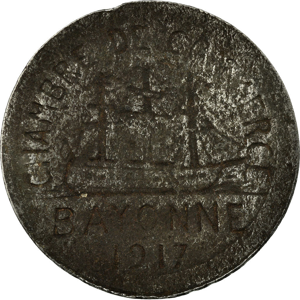 Moeda, França, Chambre de Commerce, Bayonne, 10 Centimes, 1917, VF(30-35)
