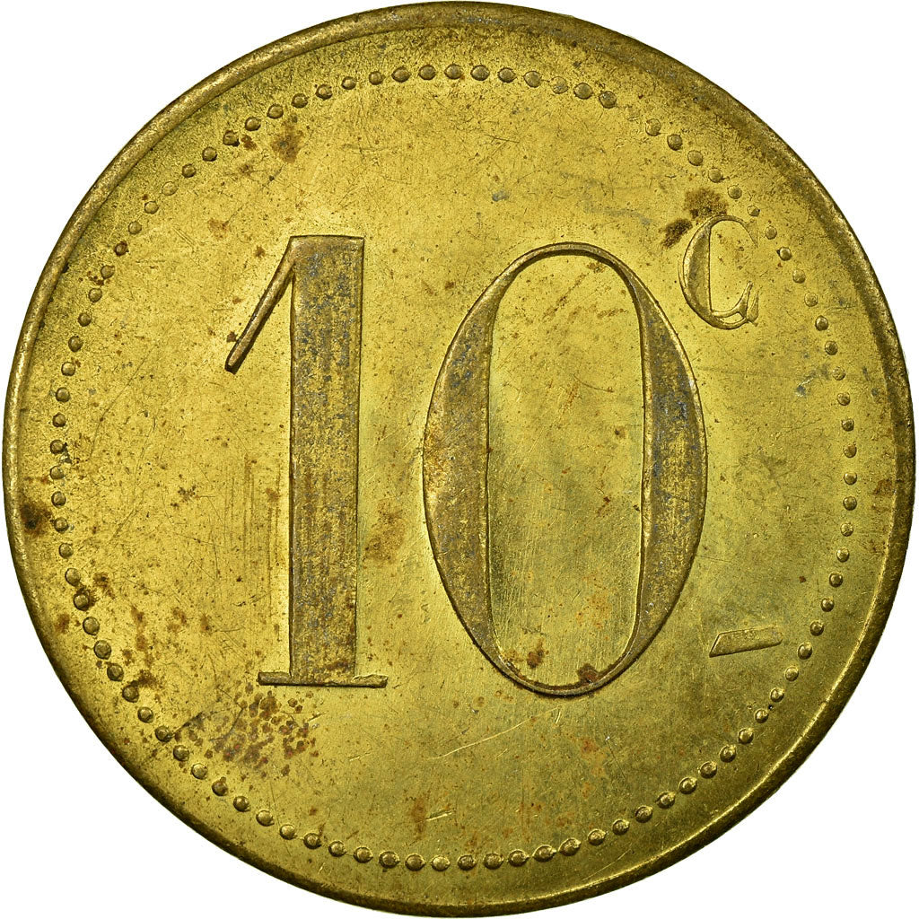 Moneda, Francia, Syndicat des Limonadiers, Béziers, 10 Centimes, MBC+, Latón