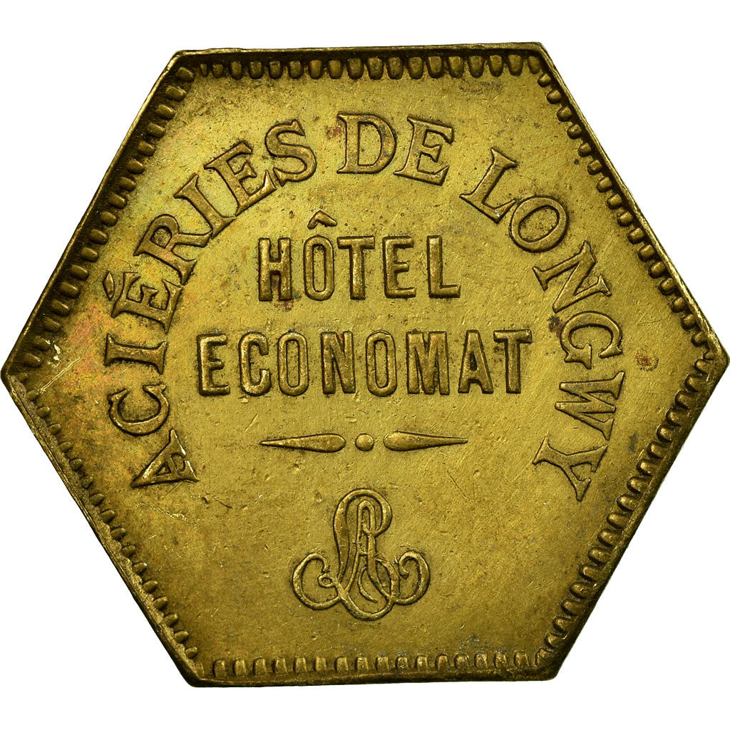 Münze, Frankreich, Aciéries de Longwy, Hôtel Economat, Longwy, 1 Franc, 1883