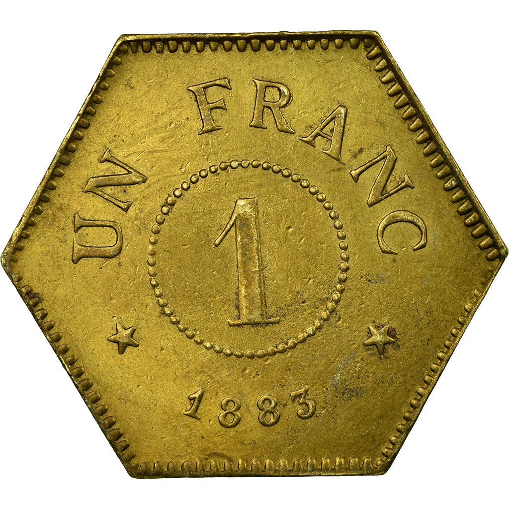 Münze, Frankreich, Aciéries de Longwy, Hôtel Economat, Longwy, 1 Franc, 1883